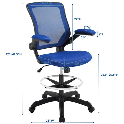 Modway - Veer Drafting Chair by Modway  Office Furniture Office Chairs Blue - EEI-1423-BLU