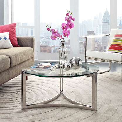 Modway Outlet Signet Stainless Steel Coffee Table by Modway  Living Room Furniture Silver - EEI-1438-SLV