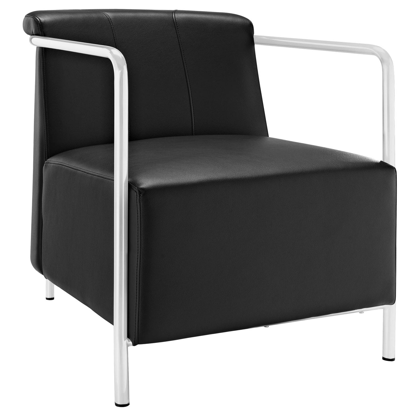 Modway Outlet Ebb Upholstered Vinyl Lounge Chair by Modway  Living Room Furniture Black - EEI-1439-BLK