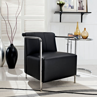 Modway Outlet Ebb Upholstered Vinyl Lounge Chair by Modway  Living Room Furniture Black - EEI-1439-BLK