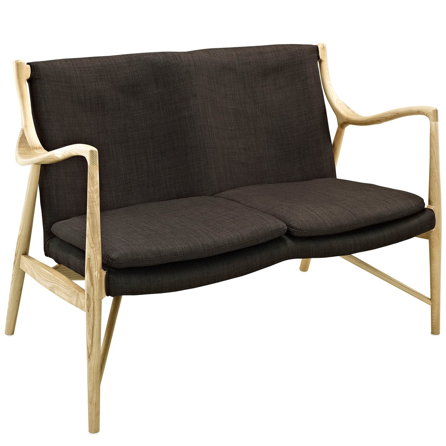 Modway Outlet Makeshift Upholstered Fabric Loveseat by Modway  Living Room Furniture Natural Brown - EEI-1441-NAT-BRN