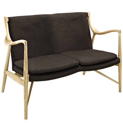 Modway Outlet Makeshift Upholstered Fabric Loveseat by Modway  Living Room Furniture Natural Brown - EEI-1441-NAT-BRN