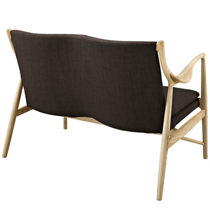 Modway Outlet Makeshift Upholstered Fabric Loveseat by Modway  Living Room Furniture Natural Brown - EEI-1441-NAT-BRN