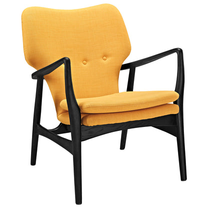 Modway Outlet Heed Upholstered Fabric Lounge Chair by Modway  Living Room Furniture Black Yellow - EEI-1442-BLK-YLW