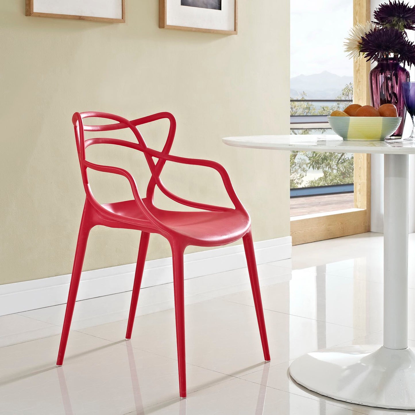 Modway - Entangled Dining Armchair by Modway  Bar and Dining Dining Chairs Red - EEI-1458-RED