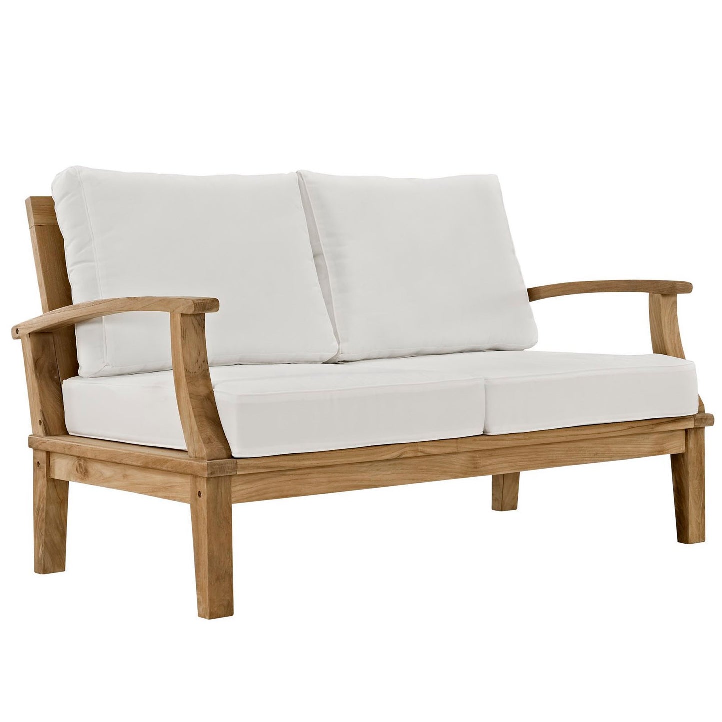 Modway - Marina 4 Piece Outdoor Patio Teak Set by Modway  Outdoor Furniture Sofa Sectionals White - EEI-1469-NAT-WHI-SET