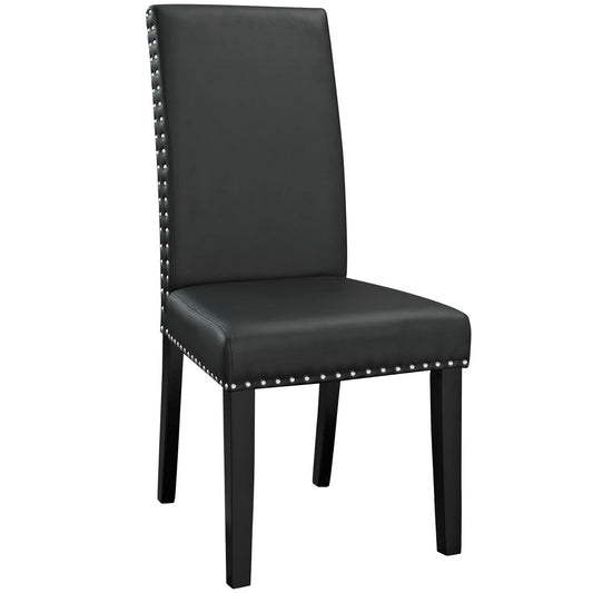 Modway - Parcel Dining Faux Leather Side Chair by Modway  Bar and Dining Dining Chairs Black - EEI-1491-BLK