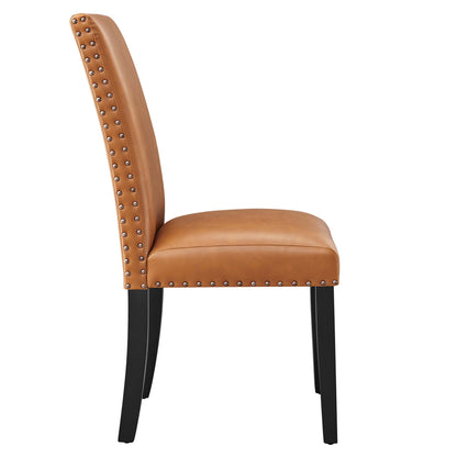 Modway - Parcel Dining Faux Leather Side Chair by Modway  Bar and Dining Dining Chairs Brown - EEI-1491-TAN