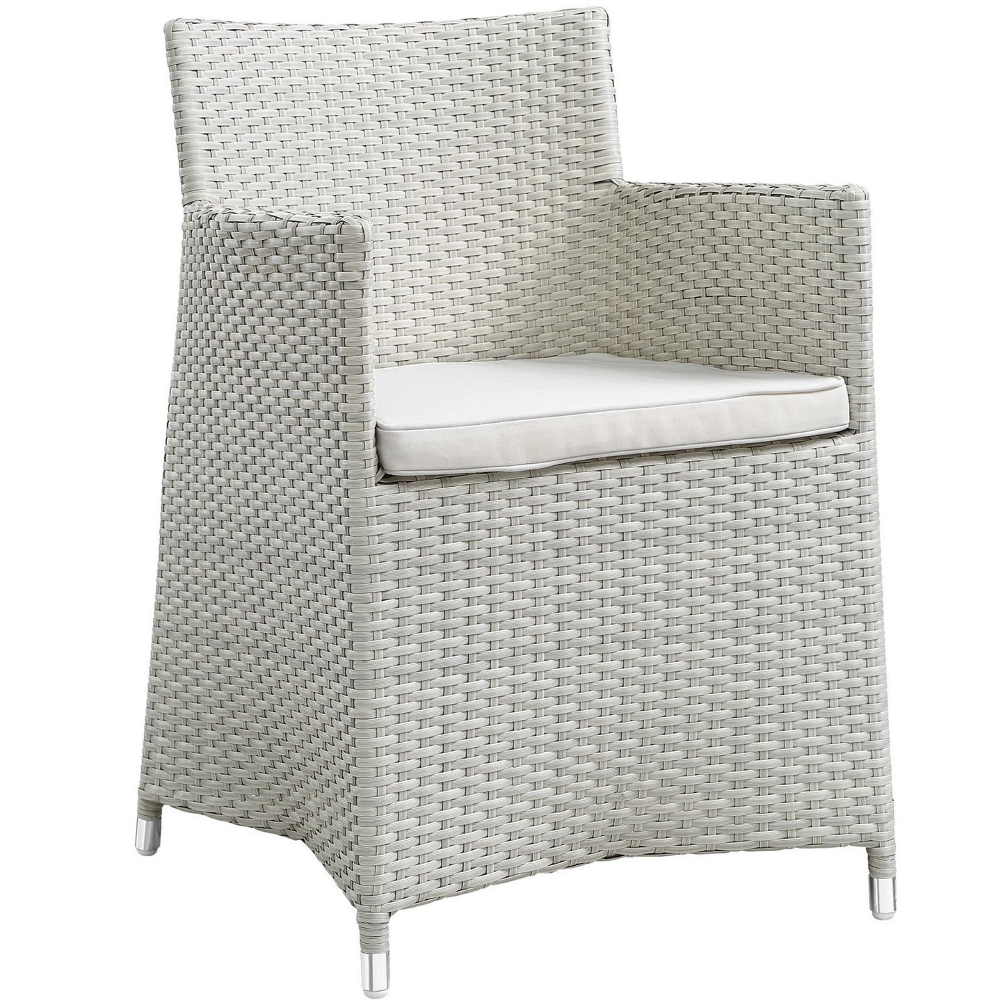Modway Outlet Junction Dining Outdoor Patio Armchair by Modway  Outdoor Furniture Furniture Gray White - EEI-1505-GRY-WHI