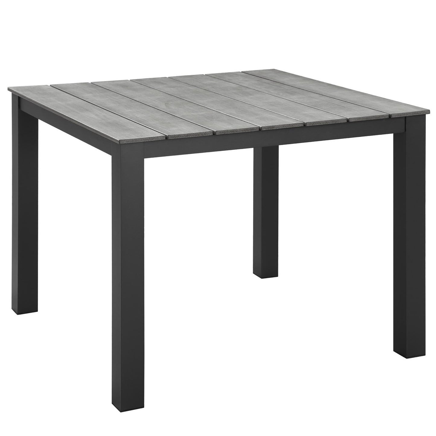 Modway - Maine 40" Outdoor Patio Dining Table by Modway  Outdoor Furniture Bar and Dining Gray - EEI-1507-BRN-GRY