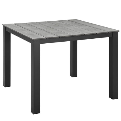 Modway - Maine 40" Outdoor Patio Dining Table by Modway  Outdoor Furniture Bar and Dining Gray - EEI-1507-BRN-GRY