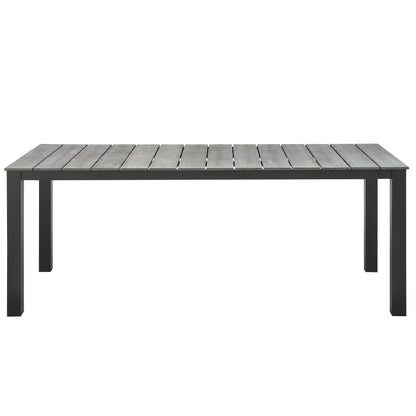 Modway - Maine 80" Outdoor Patio Dining Table by Modway  Outdoor Furniture Bar and Dining Gray - EEI-1509-BRN-GRY