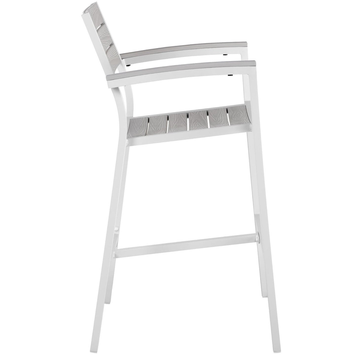 Modway - Maine Outdoor Patio Bar Stool by Modway  Outdoor Furniture Bar and Dining Green - EEI-1510-WHI-LGR
