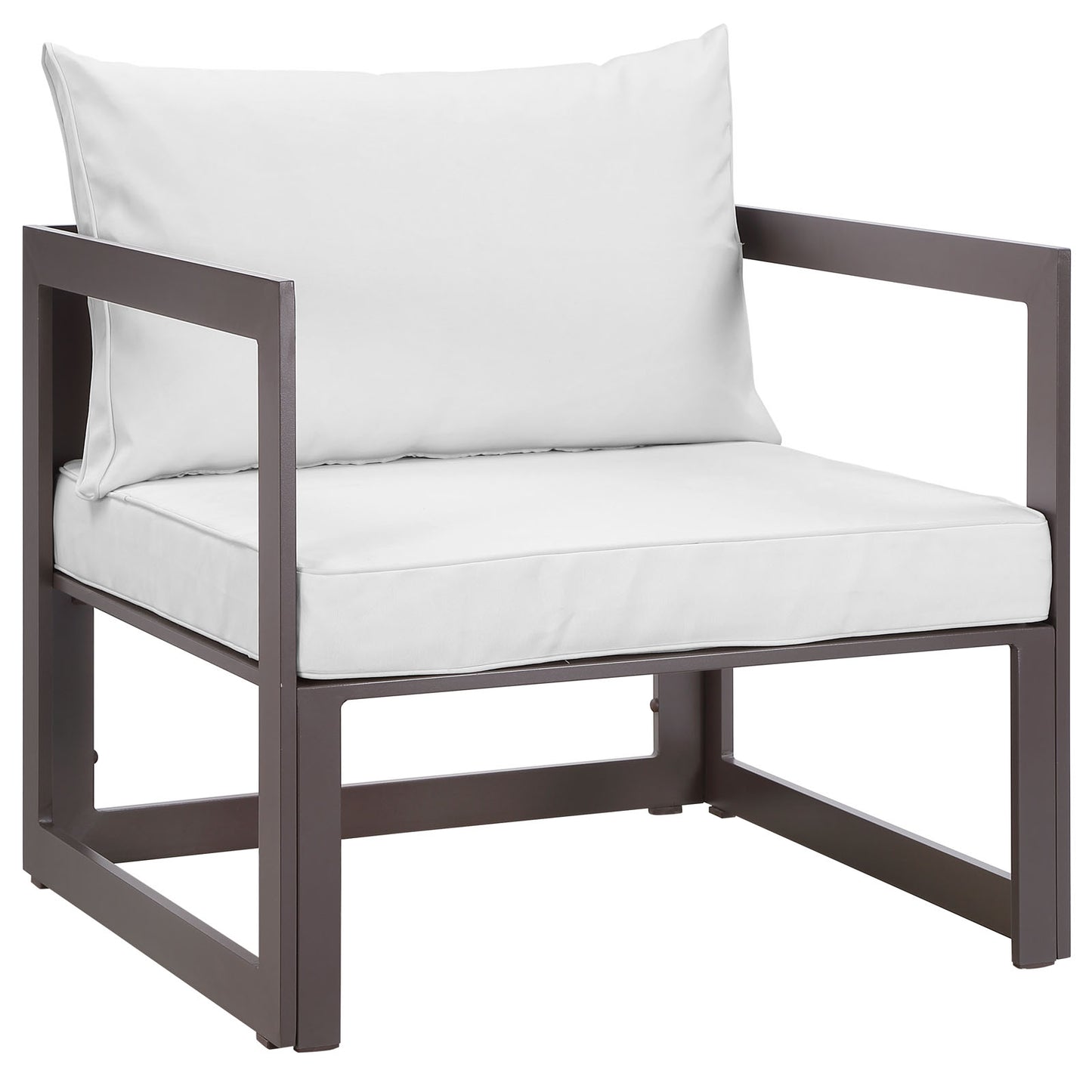Modway Outlet Fortuna Outdoor Patio Armchair by Modway  Outdoor Furniture Furniture Brown White - EEI-1517-BRN-WHI