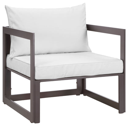 Modway Outlet Fortuna Outdoor Patio Armchair by Modway  Outdoor Furniture Furniture Brown White - EEI-1517-BRN-WHI