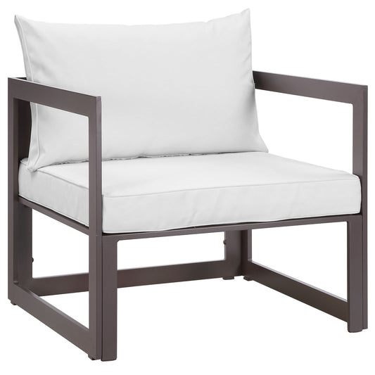 Modway Outlet Fortuna Outdoor Patio Armchair by Modway  Outdoor Furniture Furniture Brown White - EEI-1517-BRN-WHI