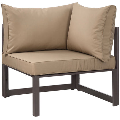 Modway Outlet Fortuna Corner Outdoor Patio Armchair by Modway  Outdoor Furniture Furniture Brown Mocha - EEI-1518-BRN-MOC