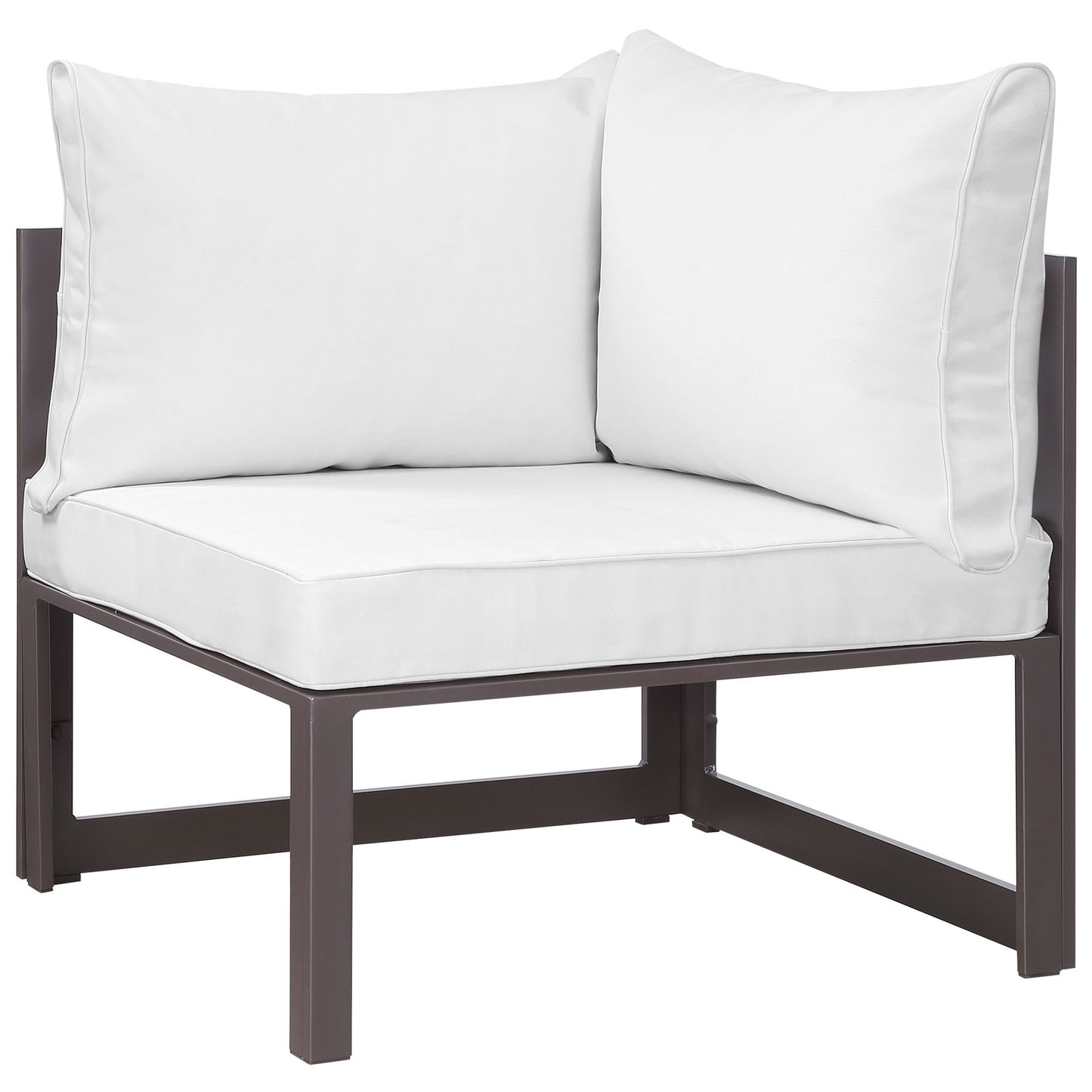Modway Outlet Fortuna Corner Outdoor Patio Armchair by Modway  Outdoor Furniture Furniture Brown White - EEI-1518-BRN-WHI