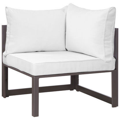 Modway Outlet Fortuna Corner Outdoor Patio Armchair by Modway  Outdoor Furniture Furniture Brown White - EEI-1518-BRN-WHI