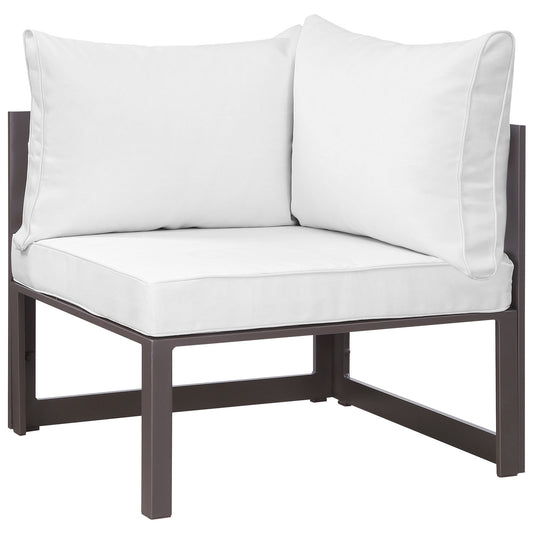 Modway Outlet Fortuna Corner Outdoor Patio Armchair by Modway  Outdoor Furniture Furniture Brown White - EEI-1518-BRN-WHI