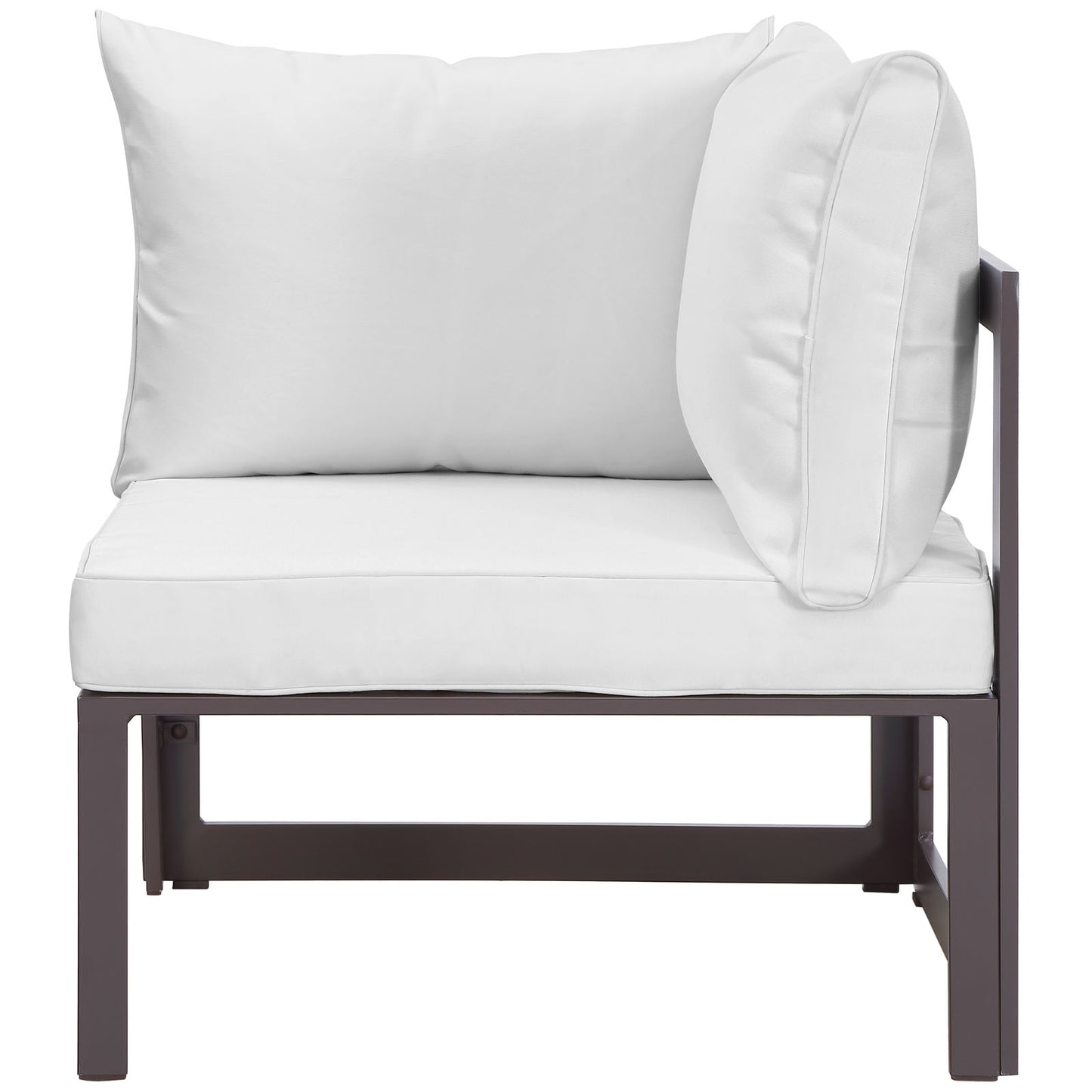Modway Outlet Fortuna Corner Outdoor Patio Armchair by Modway  Outdoor Furniture Furniture Brown White - EEI-1518-BRN-WHI