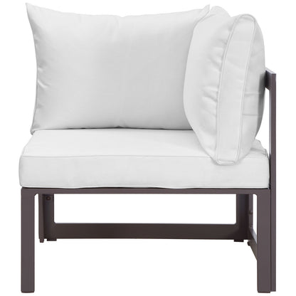 Modway Outlet Fortuna Corner Outdoor Patio Armchair by Modway  Outdoor Furniture Furniture Brown White - EEI-1518-BRN-WHI