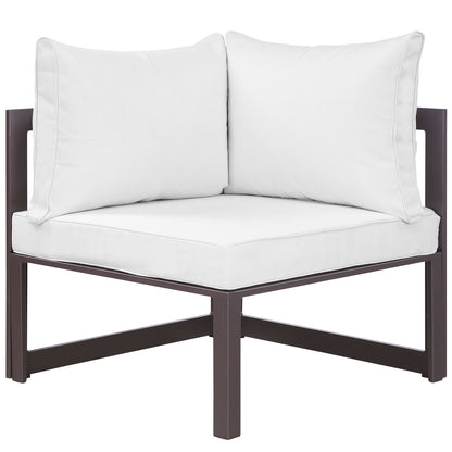 Modway Outlet Fortuna Corner Outdoor Patio Armchair by Modway  Outdoor Furniture Furniture Brown White - EEI-1518-BRN-WHI