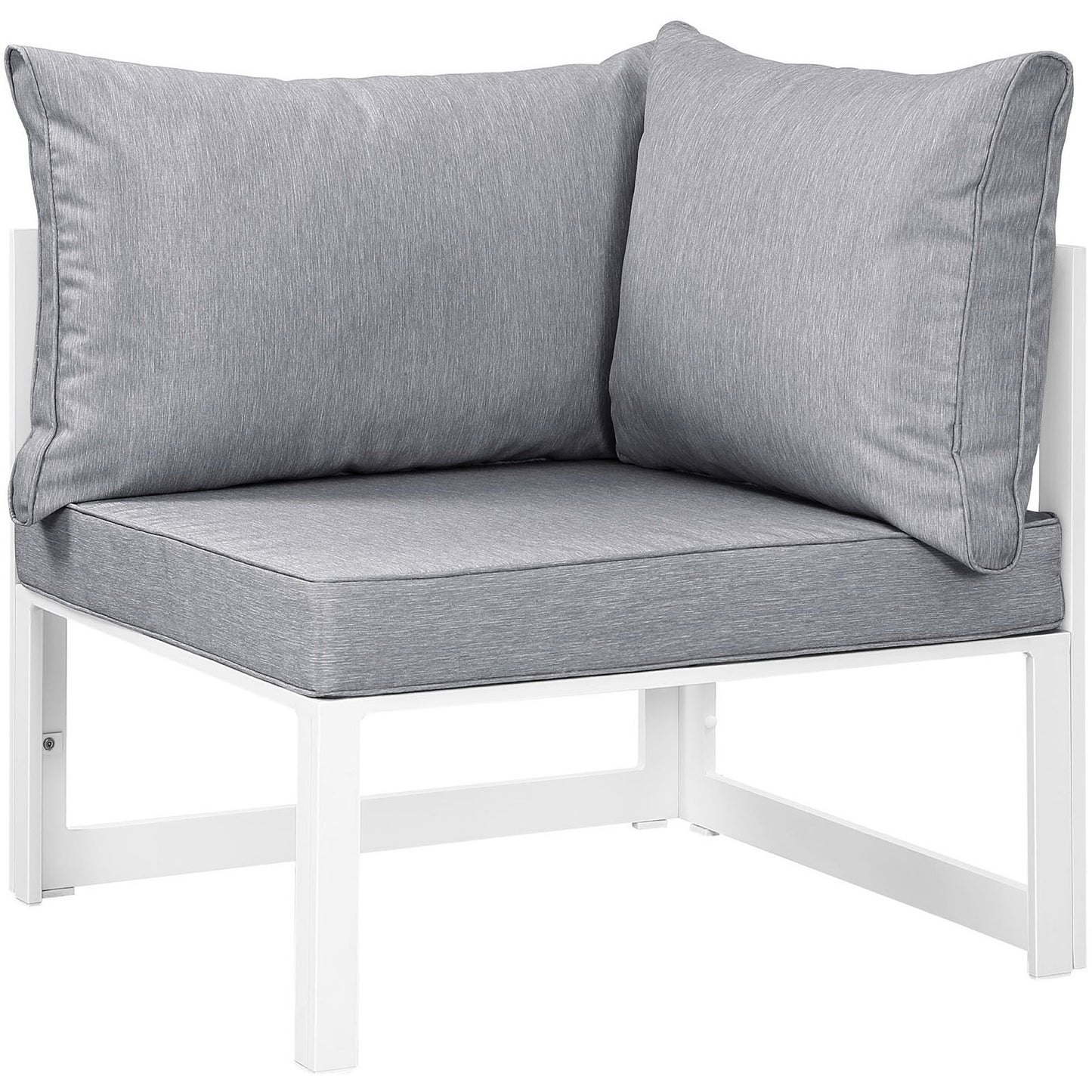 Modway - Fortuna Corner Outdoor Patio Armchair by Modway  Outdoor Furniture Sofa Sectionals Gray - EEI-1518-WHI-GRY