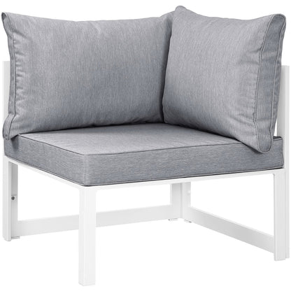 Modway - Fortuna Corner Outdoor Patio Armchair by Modway  Outdoor Furniture Sofa Sectionals Gray - EEI-1518-WHI-GRY