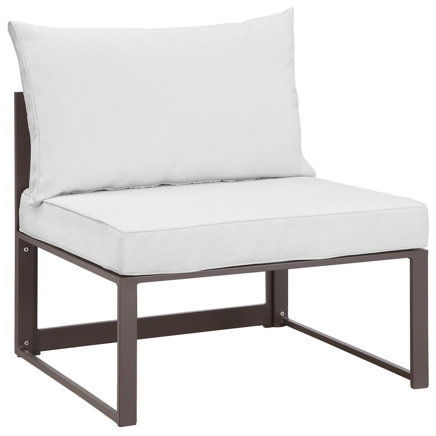 Modway Outlet Fortuna Armless Outdoor Patio Chair by Modway  Outdoor Furniture Furniture Brown White - EEI-1520-BRN-WHI
