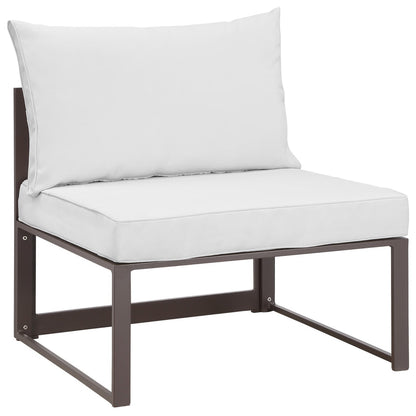 Modway Outlet Fortuna Armless Outdoor Patio Chair by Modway  Outdoor Furniture Furniture Brown White - EEI-1520-BRN-WHI