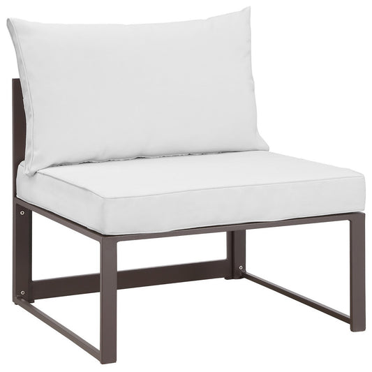Modway Outlet Fortuna Armless Outdoor Patio Chair by Modway  Outdoor Furniture Furniture Brown White - EEI-1520-BRN-WHI