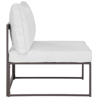 Modway Outlet Fortuna Armless Outdoor Patio Chair by Modway  Outdoor Furniture Furniture Brown White - EEI-1520-BRN-WHI