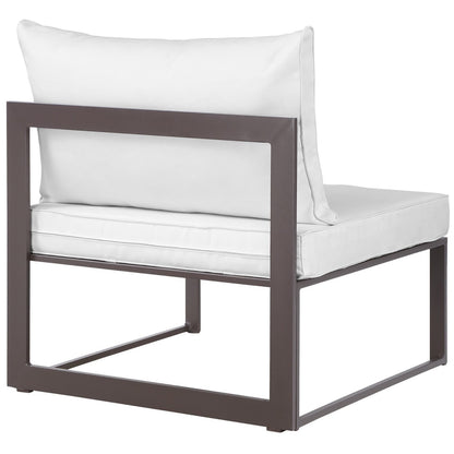 Modway Outlet Fortuna Armless Outdoor Patio Chair by Modway  Outdoor Furniture Furniture Brown White - EEI-1520-BRN-WHI
