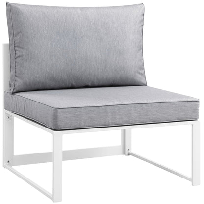 Modway - Fortuna Armless Outdoor Patio Chair by Modway  Outdoor Furniture Sofa Sectionals Gray - EEI-1520-WHI-GRY
