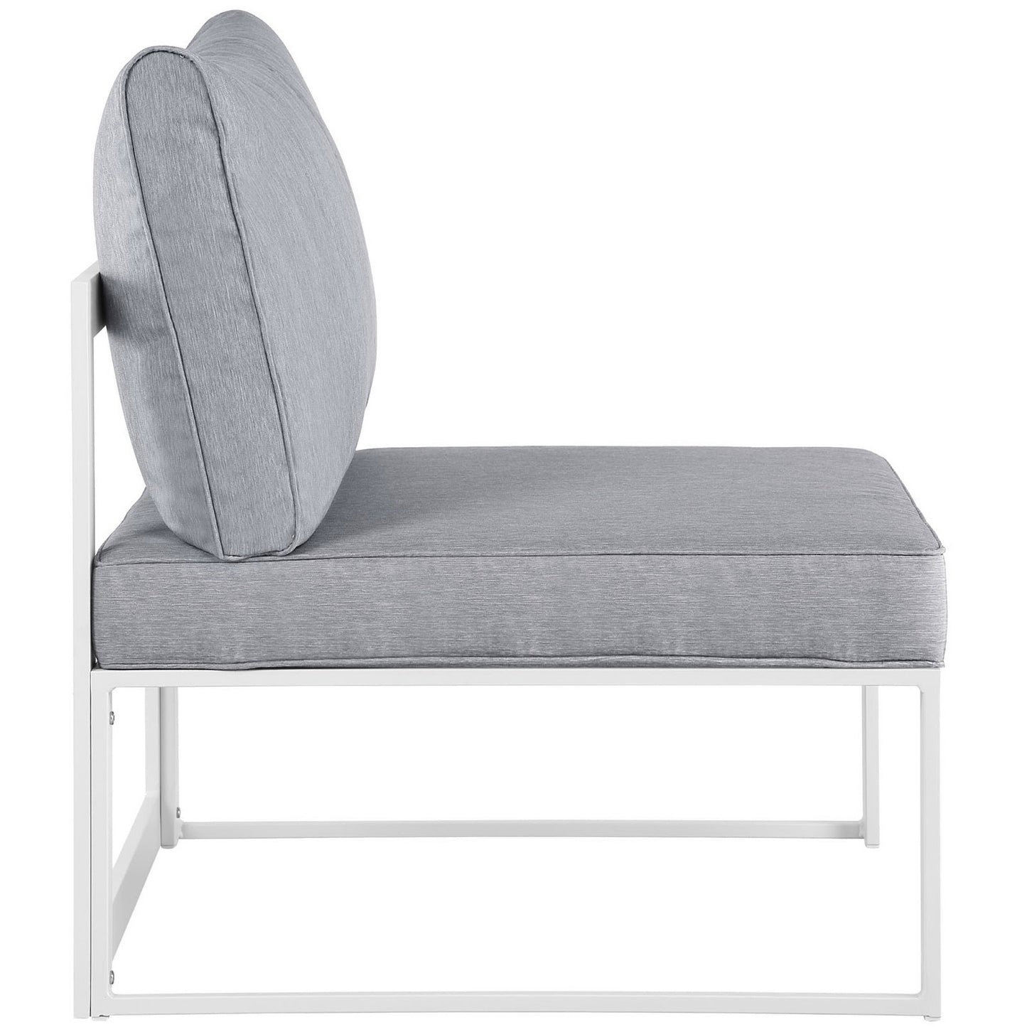 Modway - Fortuna Armless Outdoor Patio Chair by Modway  Outdoor Furniture Sofa Sectionals Gray - EEI-1520-WHI-GRY