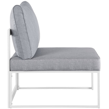 Modway - Fortuna Armless Outdoor Patio Chair by Modway  Outdoor Furniture Sofa Sectionals Gray - EEI-1520-WHI-GRY