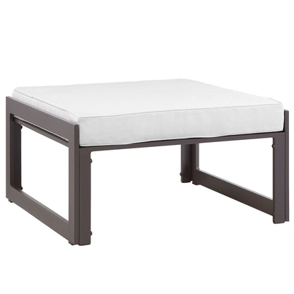 Modway Outlet Fortuna Outdoor Patio Ottoman by Modway  Outdoor Furniture Furniture Brown White - EEI-1521-BRN-WHI