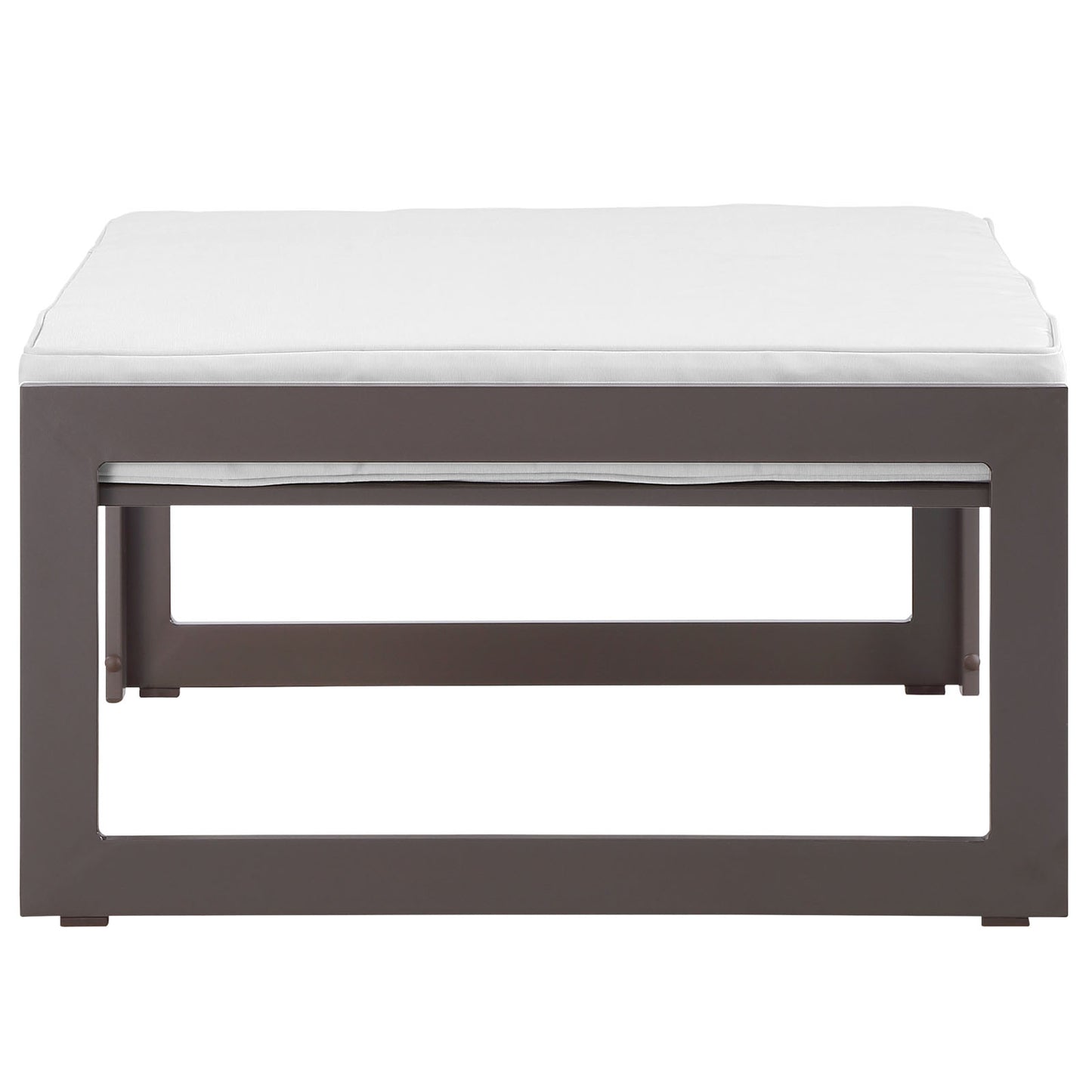 Modway Outlet Fortuna Outdoor Patio Ottoman by Modway  Outdoor Furniture Furniture Brown White - EEI-1521-BRN-WHI