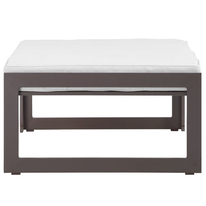 Modway Outlet Fortuna Outdoor Patio Ottoman by Modway  Outdoor Furniture Furniture Brown White - EEI-1521-BRN-WHI