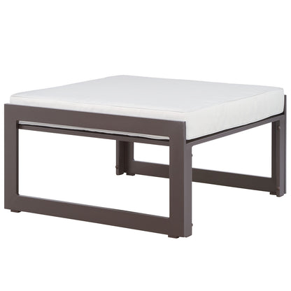 Modway Outlet Fortuna Outdoor Patio Ottoman by Modway  Outdoor Furniture Furniture Brown White - EEI-1521-BRN-WHI