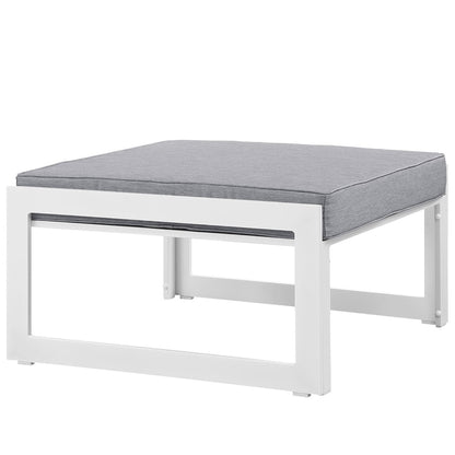 Modway Outlet Fortuna Outdoor Patio Ottoman by Modway  Outdoor Furniture Furniture White Gray - EEI-1521-WHI-GRY