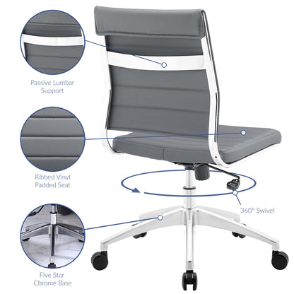 Modway - Jive Armless Mid Back Office Chair by Modway  Office Furniture Office Chairs Gray - EEI-1525-GRY