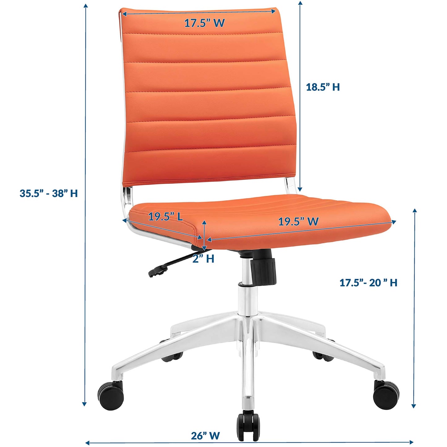 Modway - Jive Armless Mid Back Office Chair by Modway  Office Furniture Office Chairs Orange - EEI-1525-ORA
