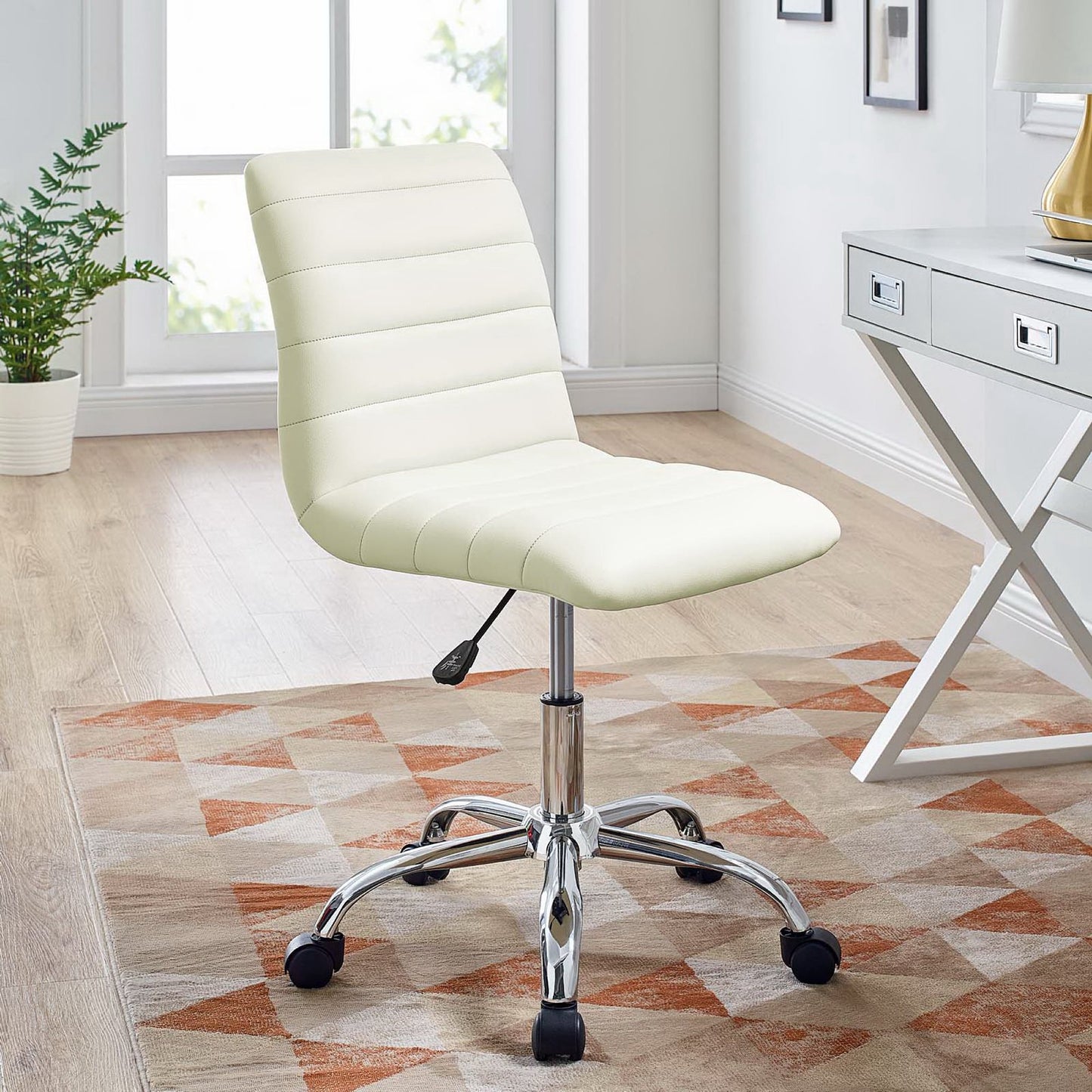 Modway - Ripple Armless Mid Back Vinyl Office Chair by Modway  Office Furniture Office Chairs White - EEI-1532-WHI