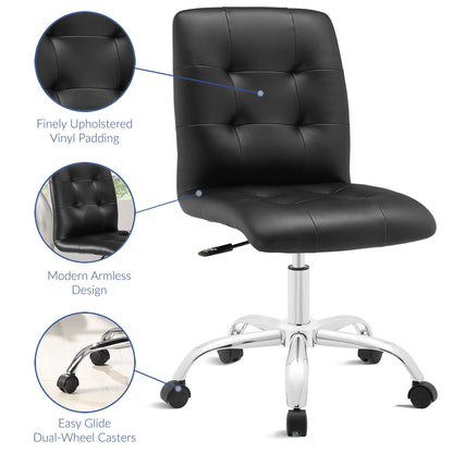 Modway - Prim Armless Mid Back Office Chair by Modway  Office Furniture Office Chairs Black - EEI-1533-BLK