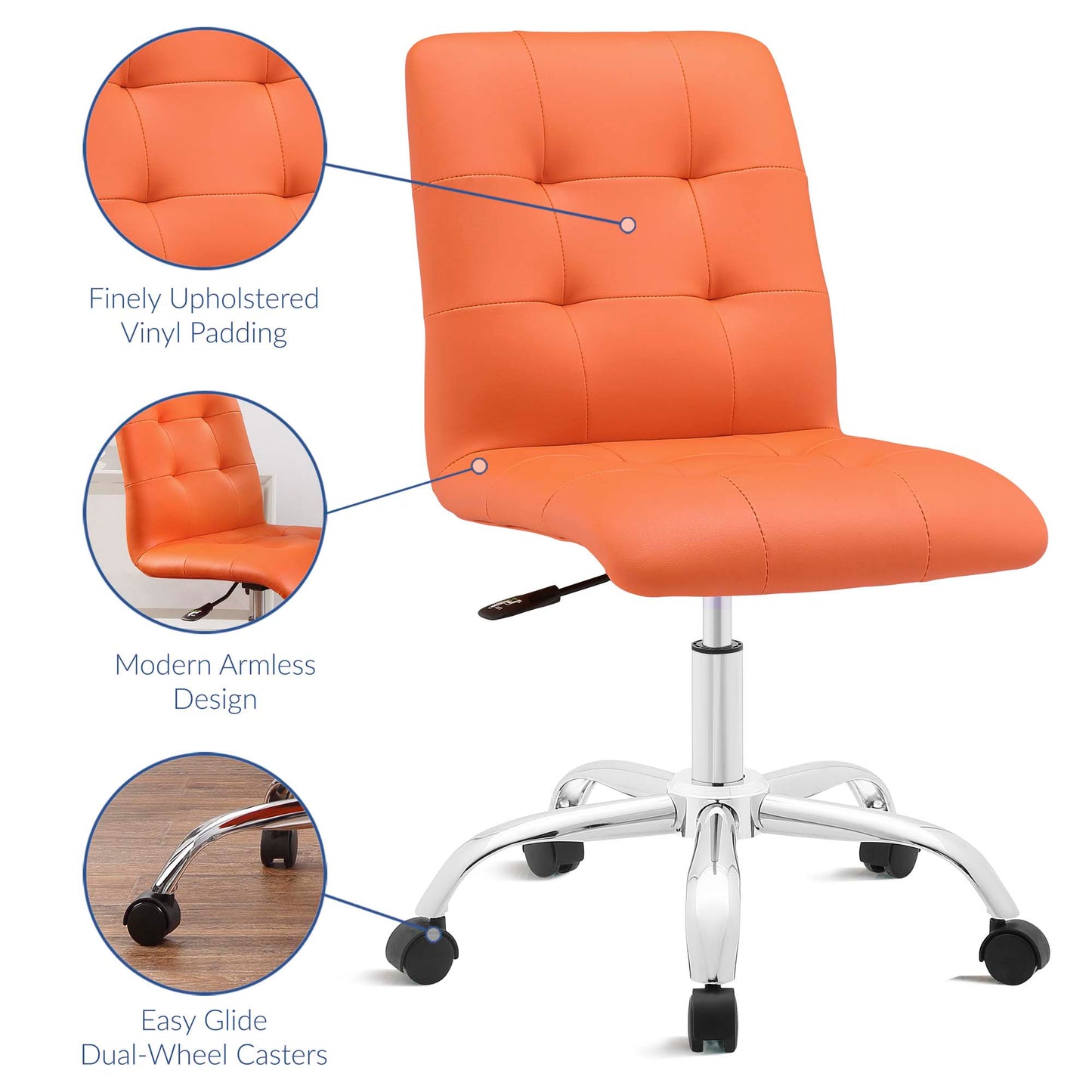 Modway Outlet Prim Armless Mid Back Office Chair by Modway  Office Furniture Furniture Orange - EEI-1533-ORA