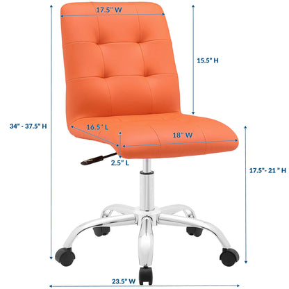 Modway Outlet Prim Armless Mid Back Office Chair by Modway  Office Furniture Furniture Orange - EEI-1533-ORA