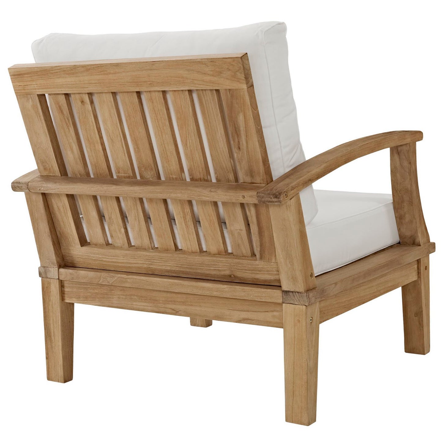 Modway - Marina 4 Piece Outdoor Patio Teak Set by Modway  Outdoor Furniture Sofa Sectionals White - EEI-1537-NAT-WHI-SET