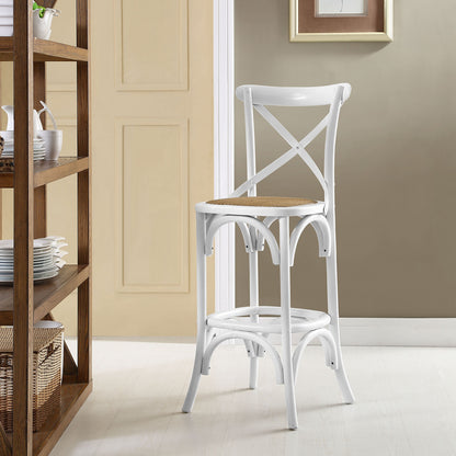 Modway Outlet Gear Bar Stool by Modway  Bar and Dining Furniture White - EEI-1540-WHI